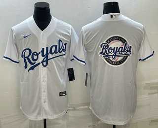 Mens Kansas City Royals Big Logo White Stitched MLB Cool Base Nike Jersey